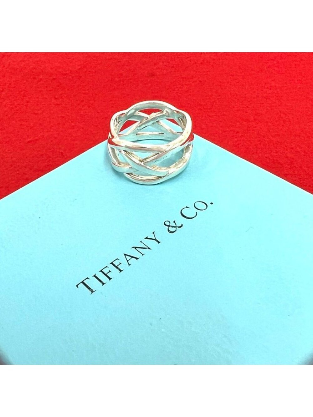 Tiffany & Co Vintage Keltec Knot Ring 925 Sterling Silver